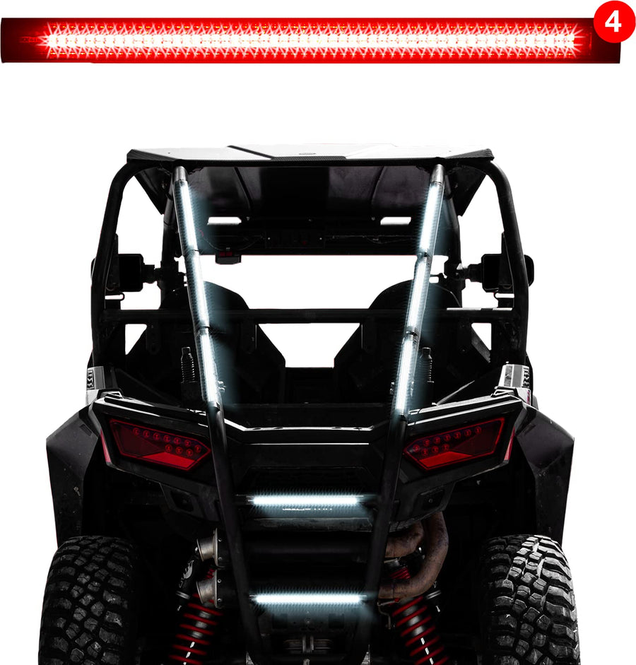 12in Red 4pc Tube Strobe Light Kit