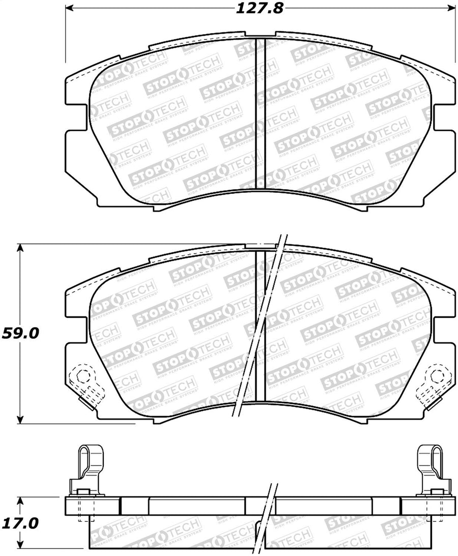Front StopTech 308.05630 Brake Pads with Shims and Hardware Street