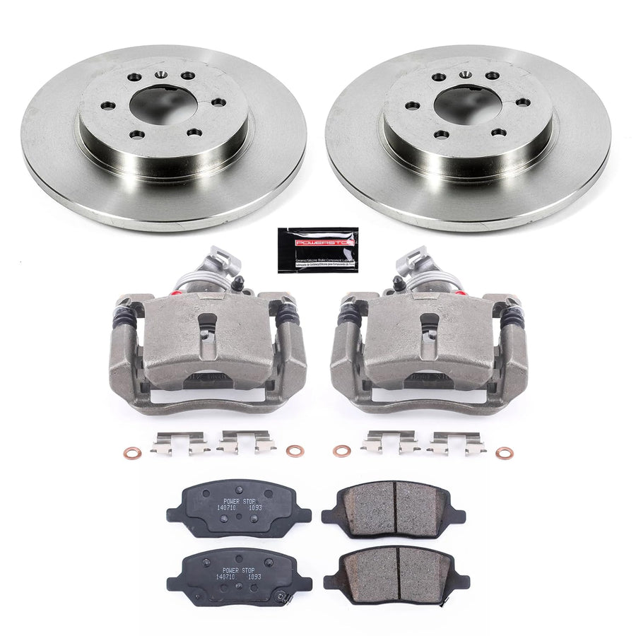 Power Stop KCOE4609 Replacement Autospeciality Rear Caliper Kit- OE Rotors, Ceramic Brake Pads, Calipers For Buick Terraza, Chevrolet Uplander, Pontiac Montana, Saturn Relay [Model Specific]