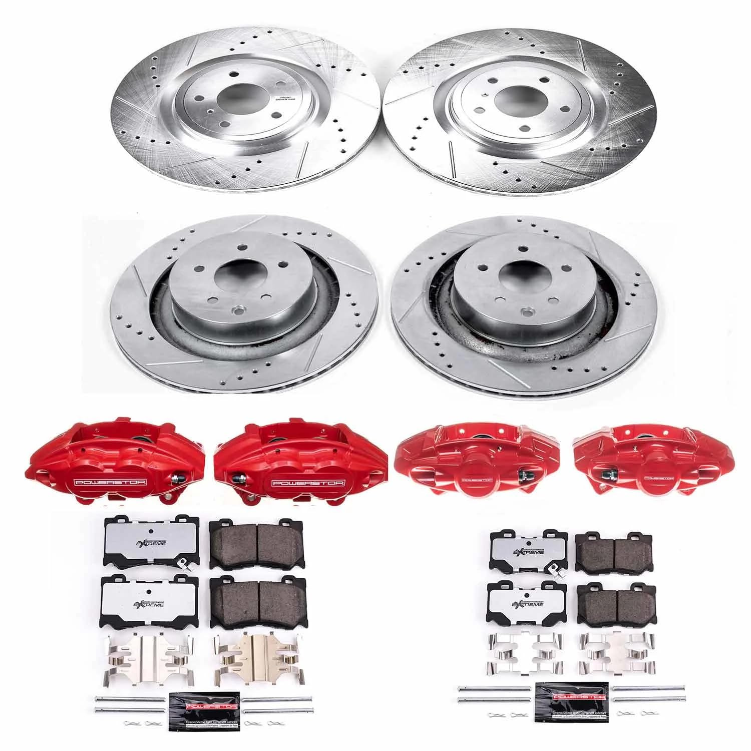 Power Stop Z26 KC4138A-26 Front & Rear Street Warrior Brake Kit Infiniti Nissan For INFINITI G37 2008-2013, INFINITI Q60 2014-2015, Nissan 370Z 2009-2019 [Model Specific]