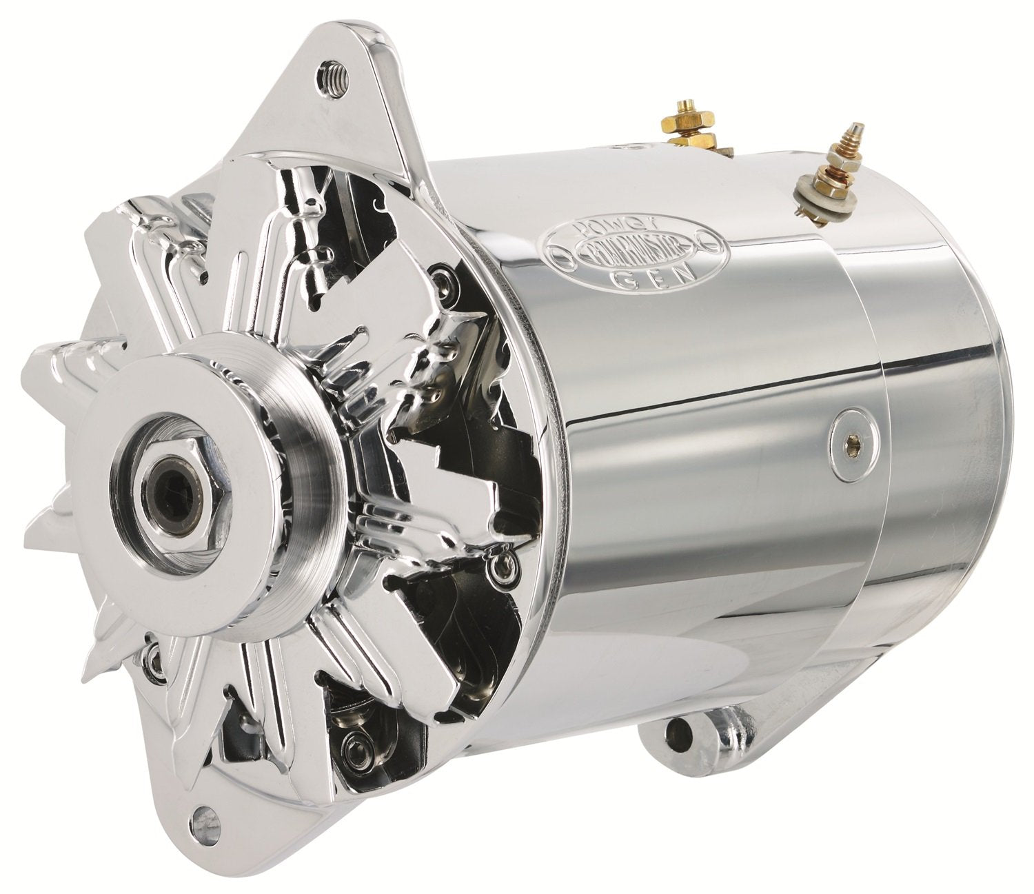 Chrome Powermaster 182111-2 Alternator (PowerGEN Short 90A 12V with Lamp Term)