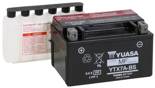 YTX7A-BS Yuasa Maintenance Free AGM Battery with Acid pack