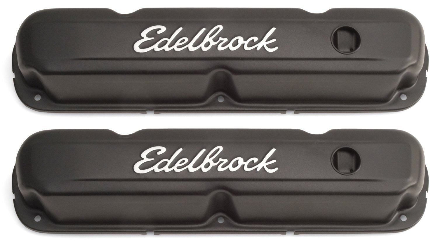 Edelbrock Signature Series 4473 Valve Cover Chrysler 318-360 Low Profile Chrome w/Black Finish