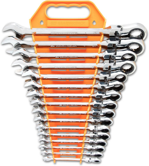 16 Pc. GEARWRENCH Ratcheting Flex Combination Wrench Set, Metric - 9902D