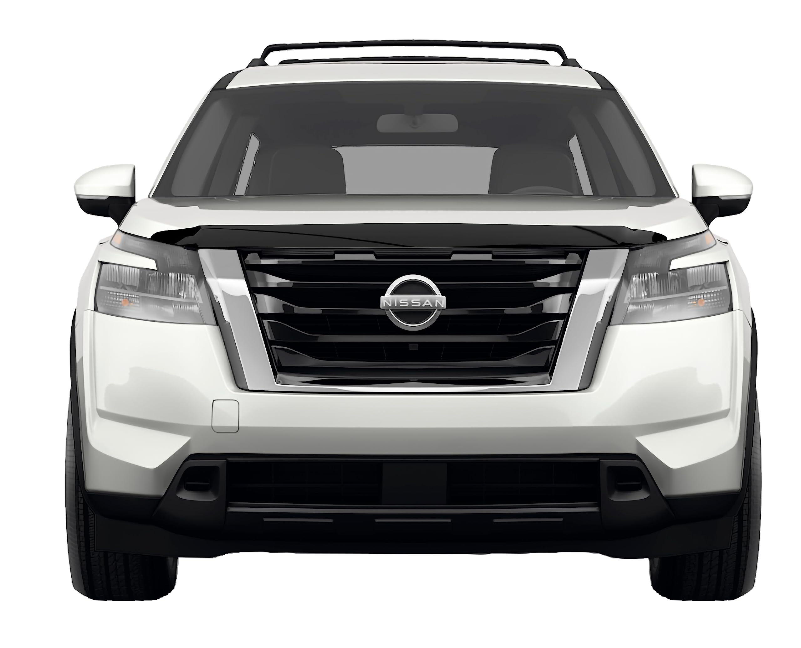 Aeroskin Hood Protector Auto Ventshade [AVS] | Fits 2023-2025 Nissan Navara | Low Profile Deflector/Bug Shield - 1 pc., Smoke | 322211