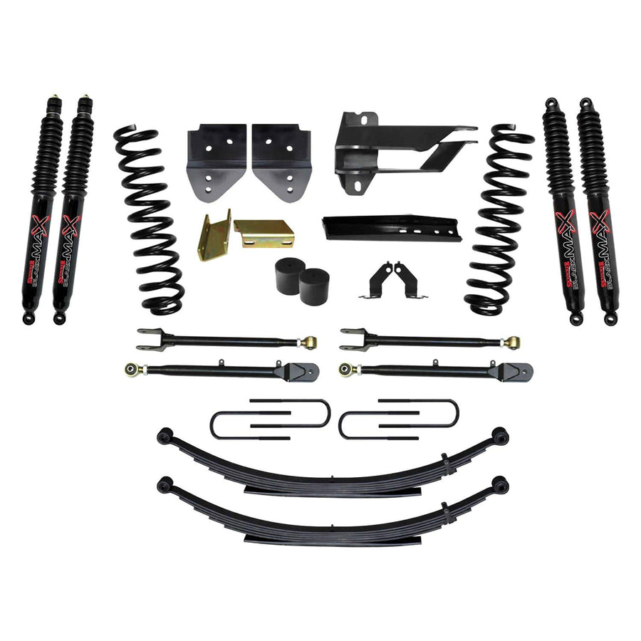 Skyjacker Suspension Lift Kit F174524KS-B w/Shock 4 in. Lift Incl. Front Coil Springs Rear Leaf Springs Adjustable 4-Links Black MAX 8500 Shocks