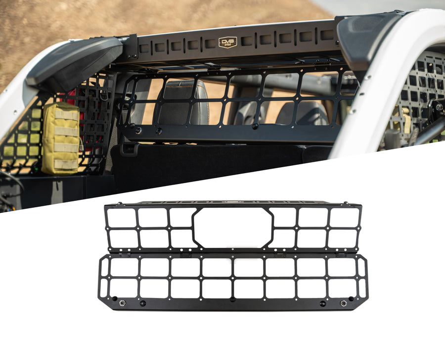 Dog Barrier DV8 Offroad for 2021-2025 Ford Bronco | Convenient Flip-Up Design | Push Button Locks | Rubber Isolators for Noise Reduction | Hardtop and Soft Top Compatible | Black Powder Coat | Steel