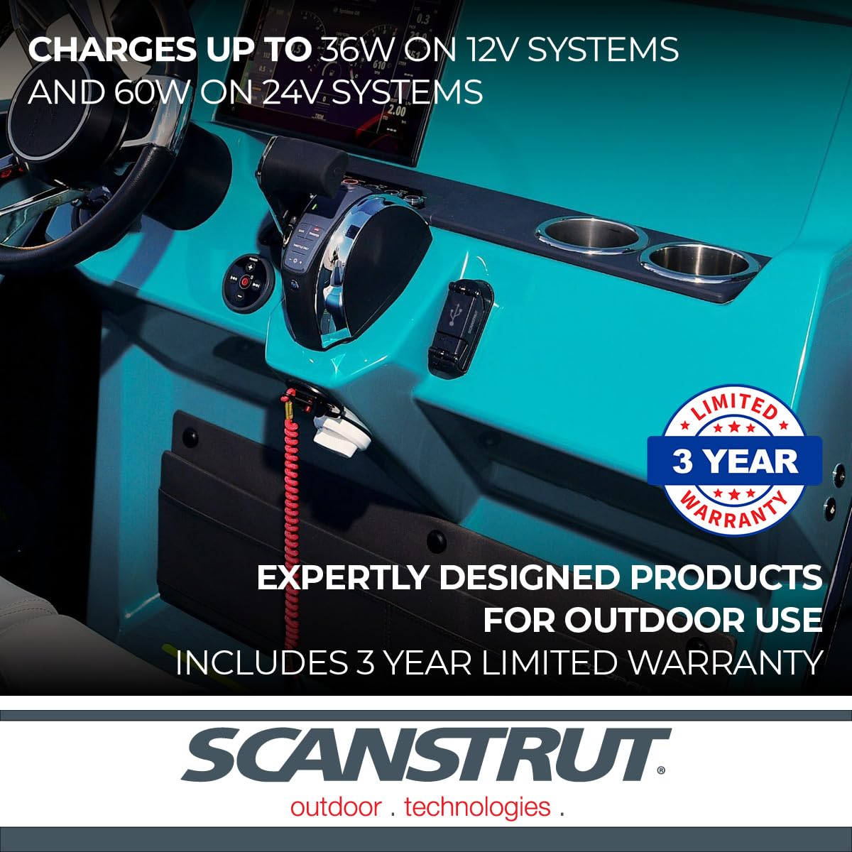 Scanstrut ROKK Charge Pro SC-USB-03. Fast Charge USB-A & USB-C Socket