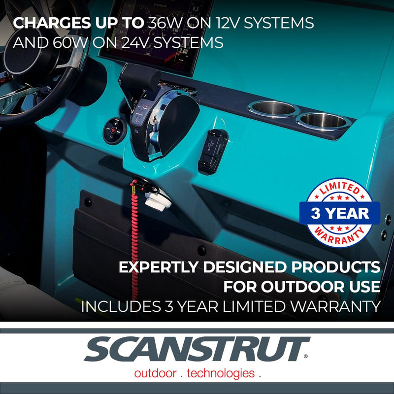 Scanstrut ROKK Charge Pro SC-USB-03. Fast Charge USB-A & USB-C Socket