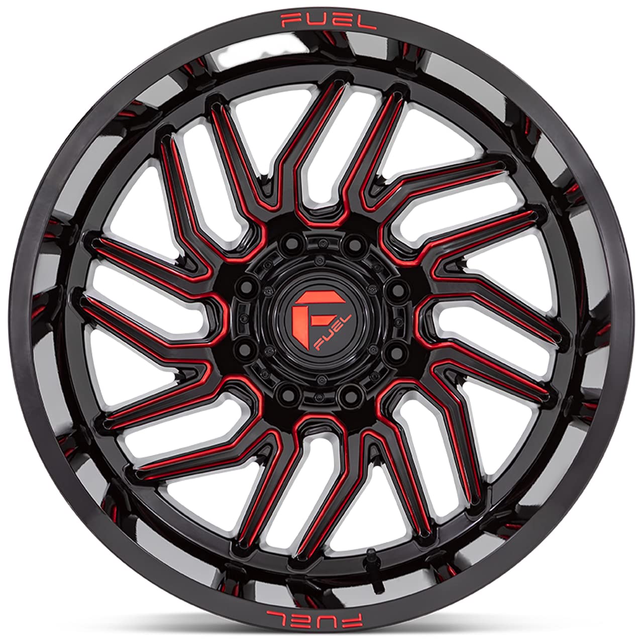 D808 HURRICANE FUEL OFF-ROAD 20X9, 6X5.5, 5.79, 20mm GLOSS BLACK MILLED RED TINT - D80820908457