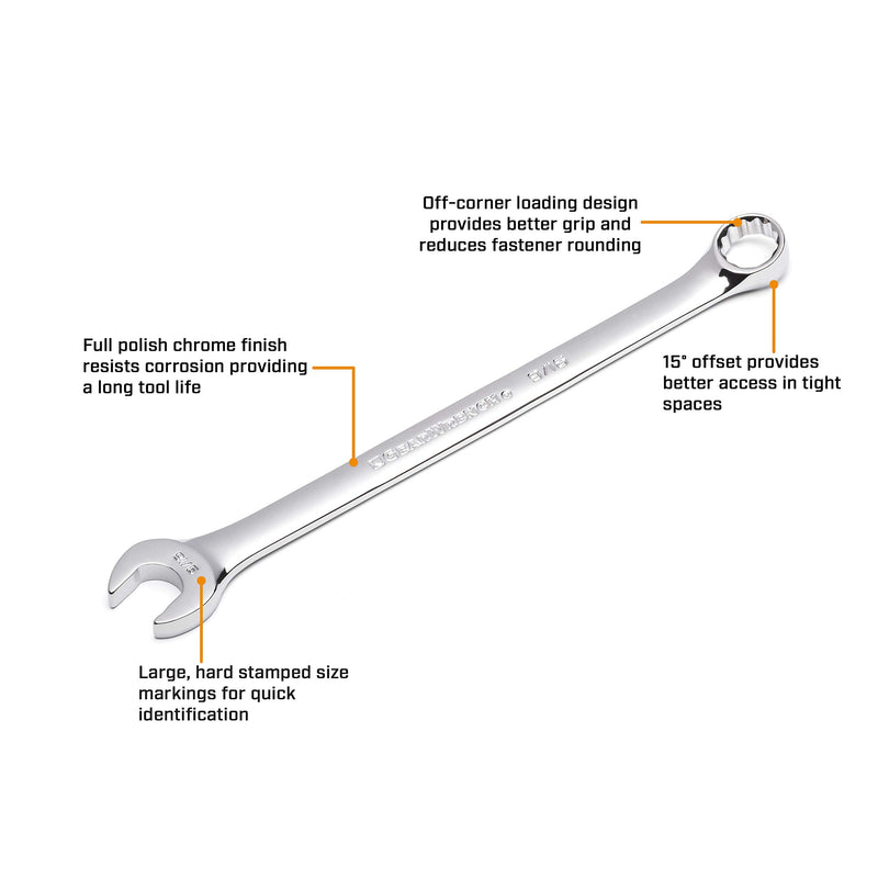12 Pt. GEARWRENCH Long Pattern 18 Pc. Combination Wrench Set, Metric - 81920