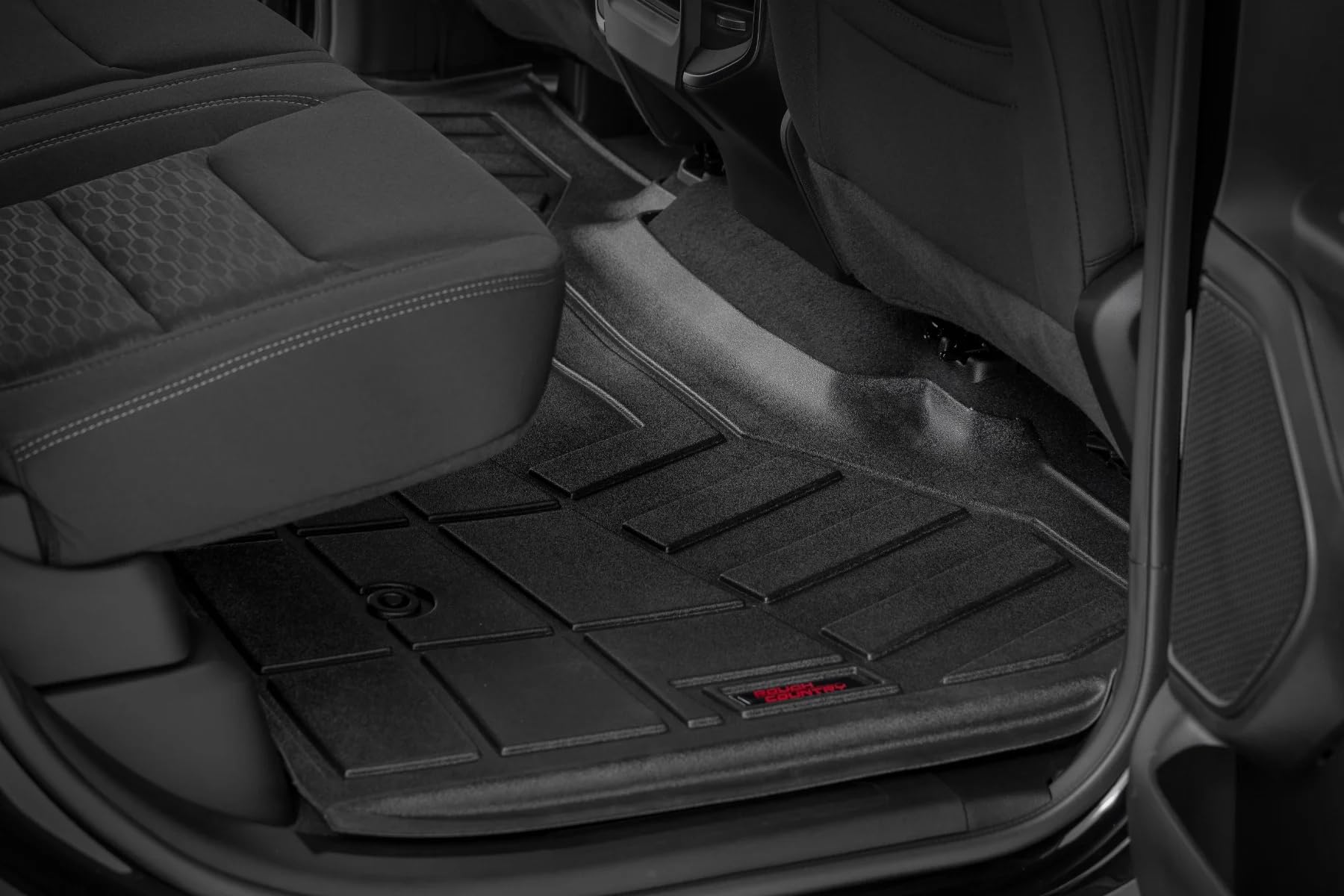 Sure-Fit Rough Country All Weather Floor Mats for Ram 1500 (2025) Crew Cab - Non-Slip, Waterproof, Flexible Rubber Mat, Front & Rear Set