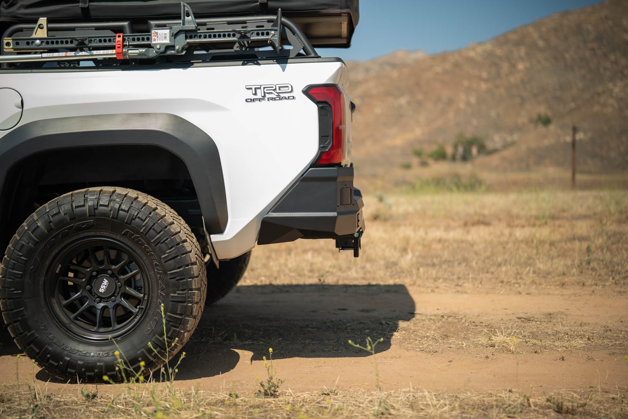 Offroad DV8 Spec Series Rear Bumper for 2024-2025 Toyota Tacoma | Full-Width Design | (2) 3" Pod Light Mounts | Retains OEM Rear Sensors & Blind Spot Monitoring | Powder Coated | Steel Construction