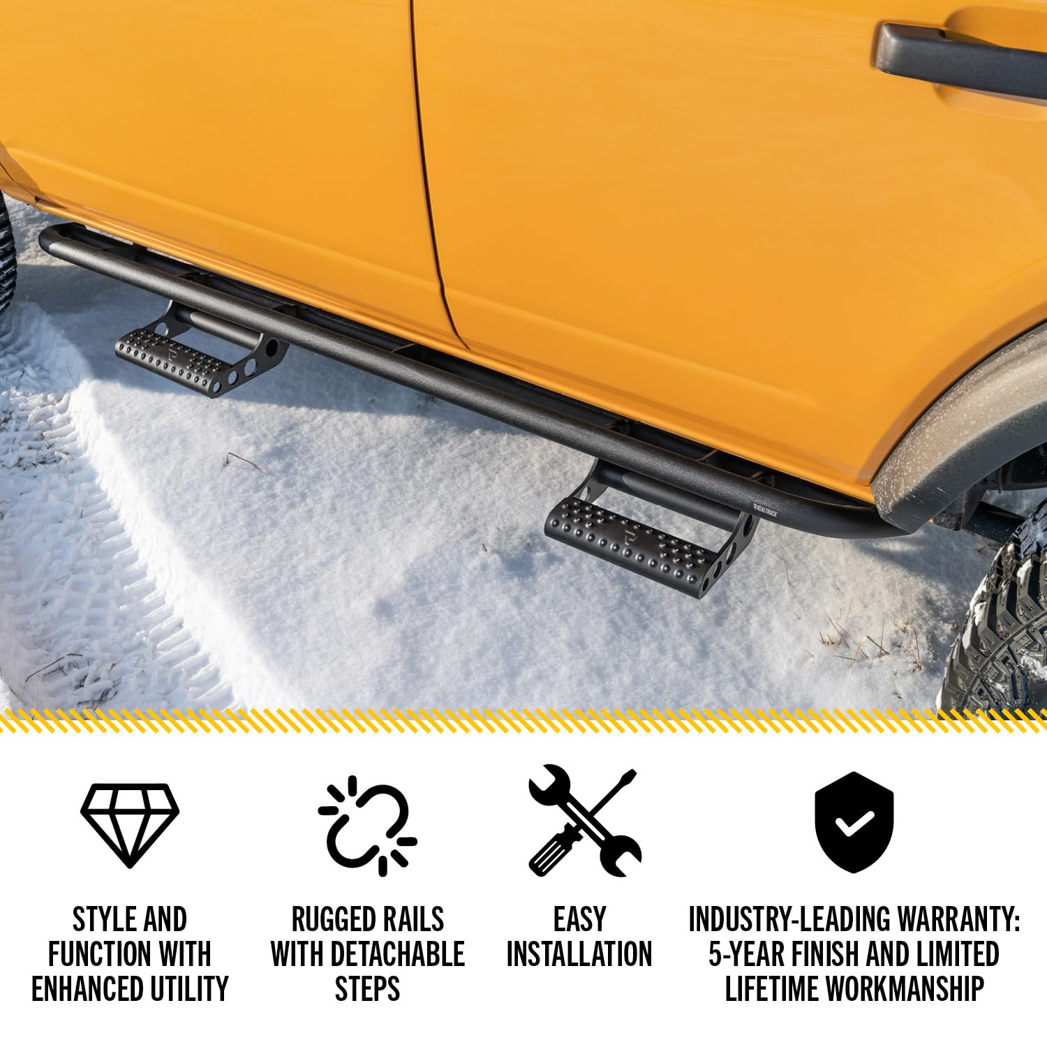 RKR Step System N-Fab | Textured Black | C194RKRCCS4 | Fits 2019-2022 Chevrolet/GMC 1500, 2020-2021 2500 / 3500 (Next Generation) Crew Cab All Beds, SRW / DRW Gas / Diesel