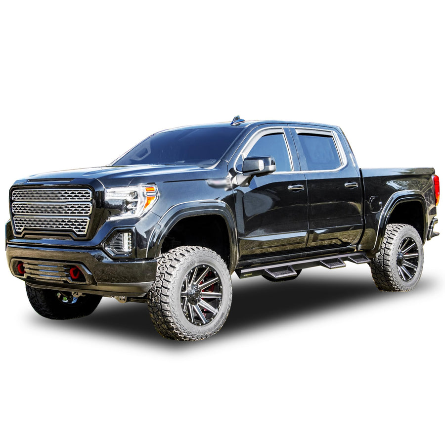 Off Road Black Horse Superior Side Steps Wheel to Wheel Extreme Side Steps Compatible with 2019-2022 Silverado/Sierra 1500 Crew Cab
