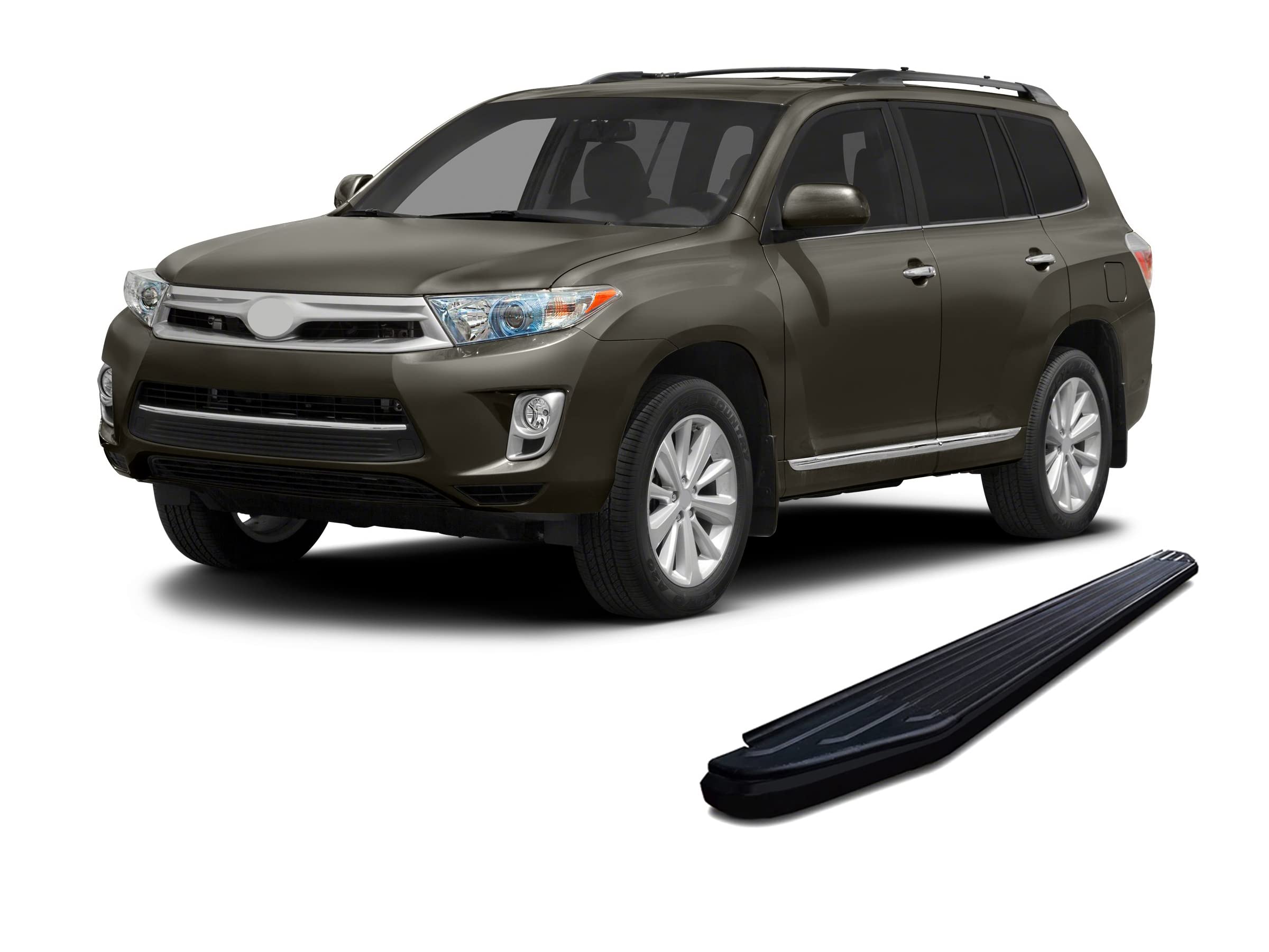 Peerless Black Horse Running Boards Compatible with 2008-2013 Toyota Highlander-PR-TYHGBK Black