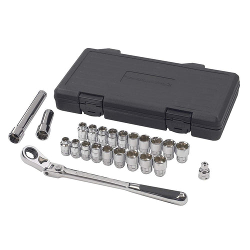 23 Piece GEARWRENCH 3/8" Drive Pass-Thru™ 6 Point Standard SAE/Metric Mechanics Tool Set | 893823