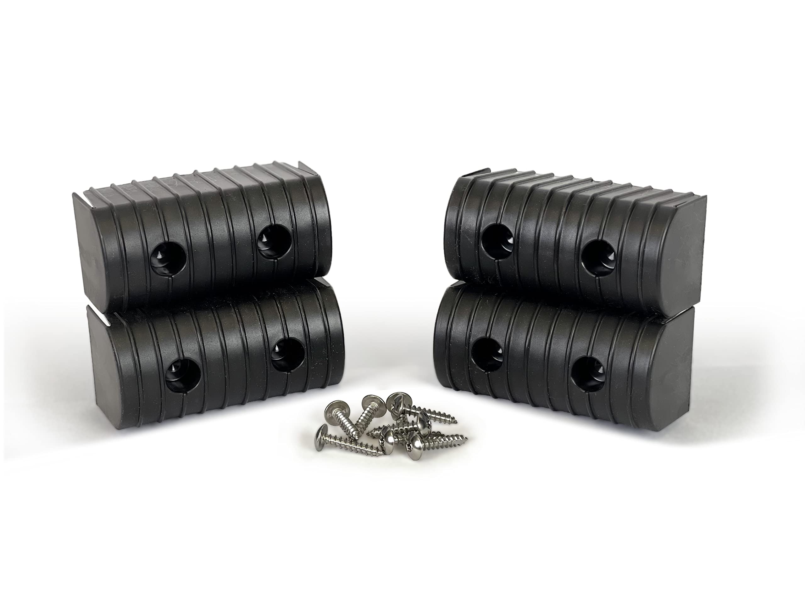 Bunk Wrap Caliber Endcaps 23051-BK, 4-Pack of 2 x 4" Endcaps with Hardware, Black