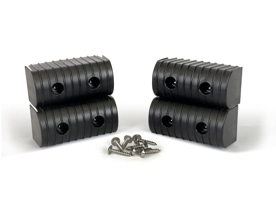 Bunk Wrap Caliber Endcaps 23051-BK, 4-Pack of 2 x 4" Endcaps with Hardware, Black