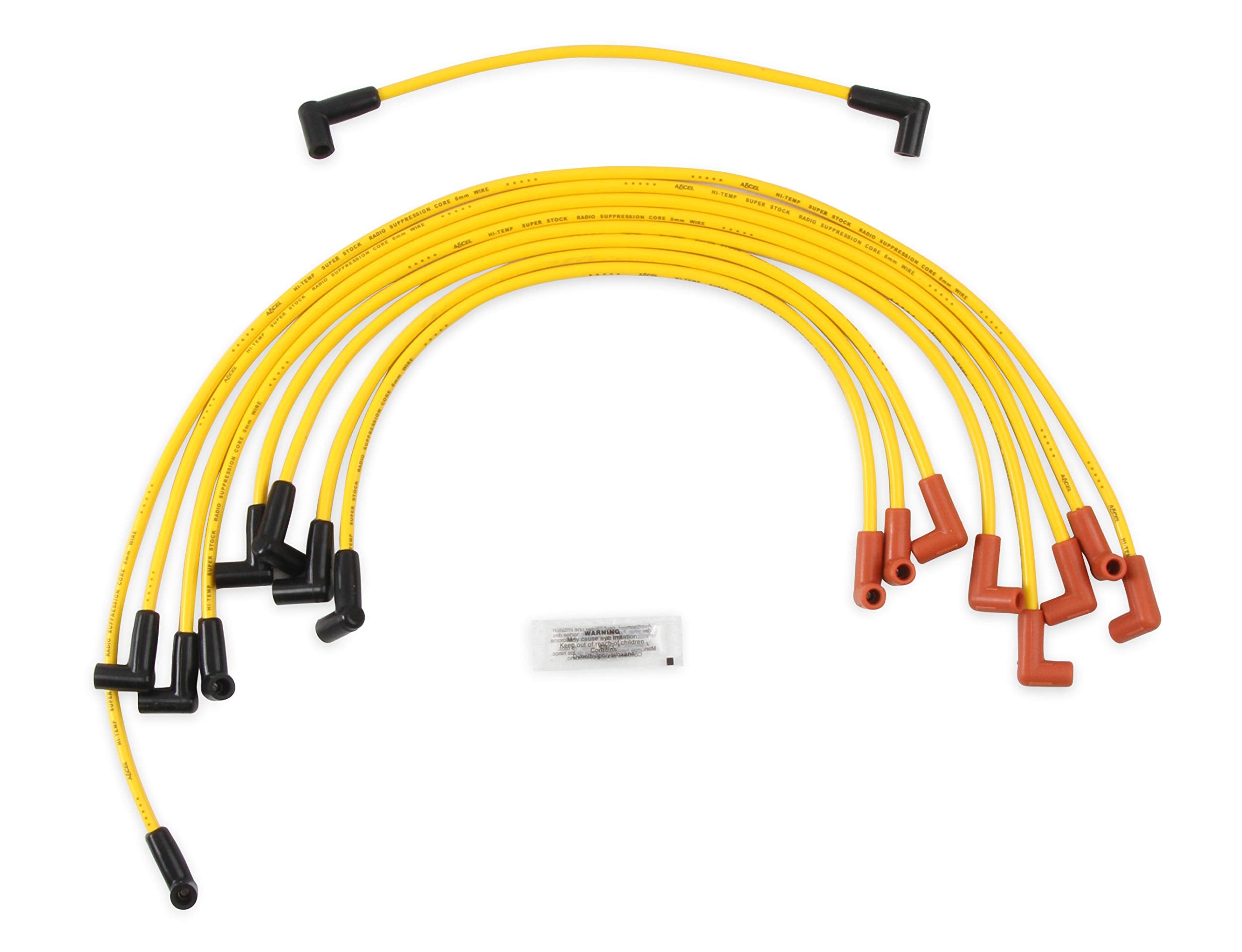 4048 ACCEL Spark Plug Wire Set - 8mm - Yellow with HEI Stock Style Boots