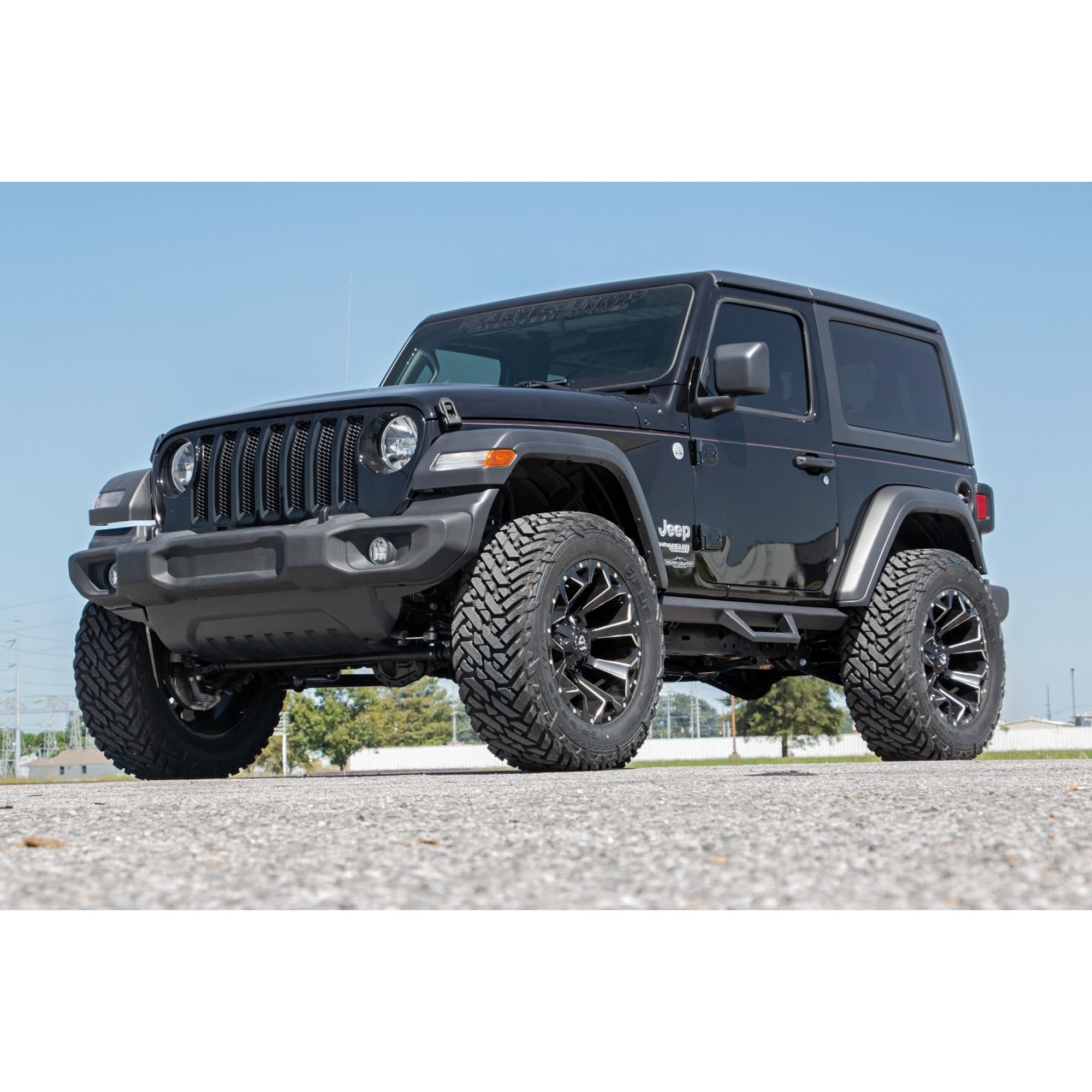 2.5" Rough Country Lift Kit w/ M1 Shocks for Jeep Wrangler JL 2-Door (2024-2025) - Includes Front & Rear M1 Shock Absorbers, Lifted Coil Springs
