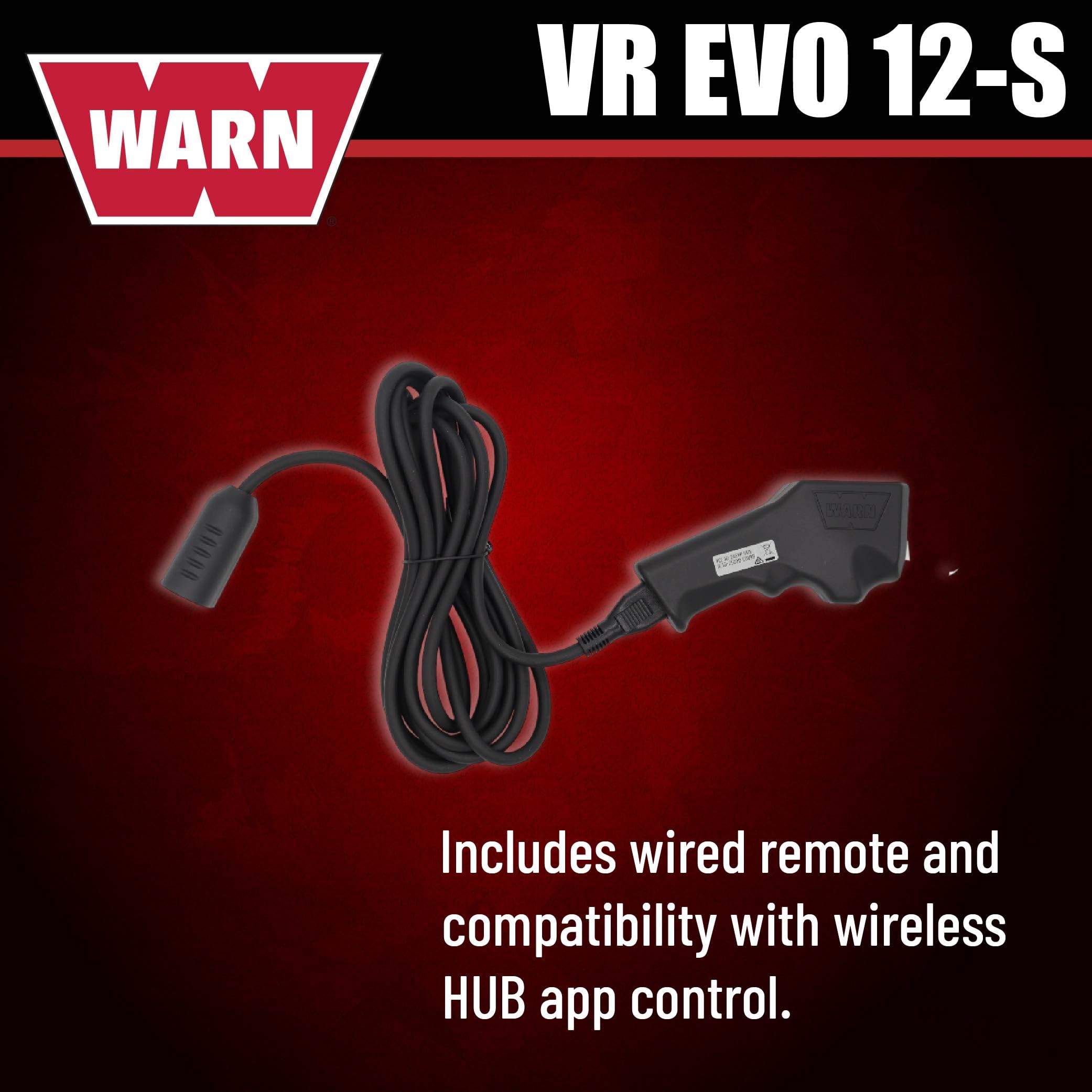 12-S WARN VR EVO Electric 12V Winch – 12,000 lb Pull Capacity, Synthetic Rope, IP68 Waterproof, High-Performance Off-Road Recovery Winch for Trucks, Jeeps, and SUVs