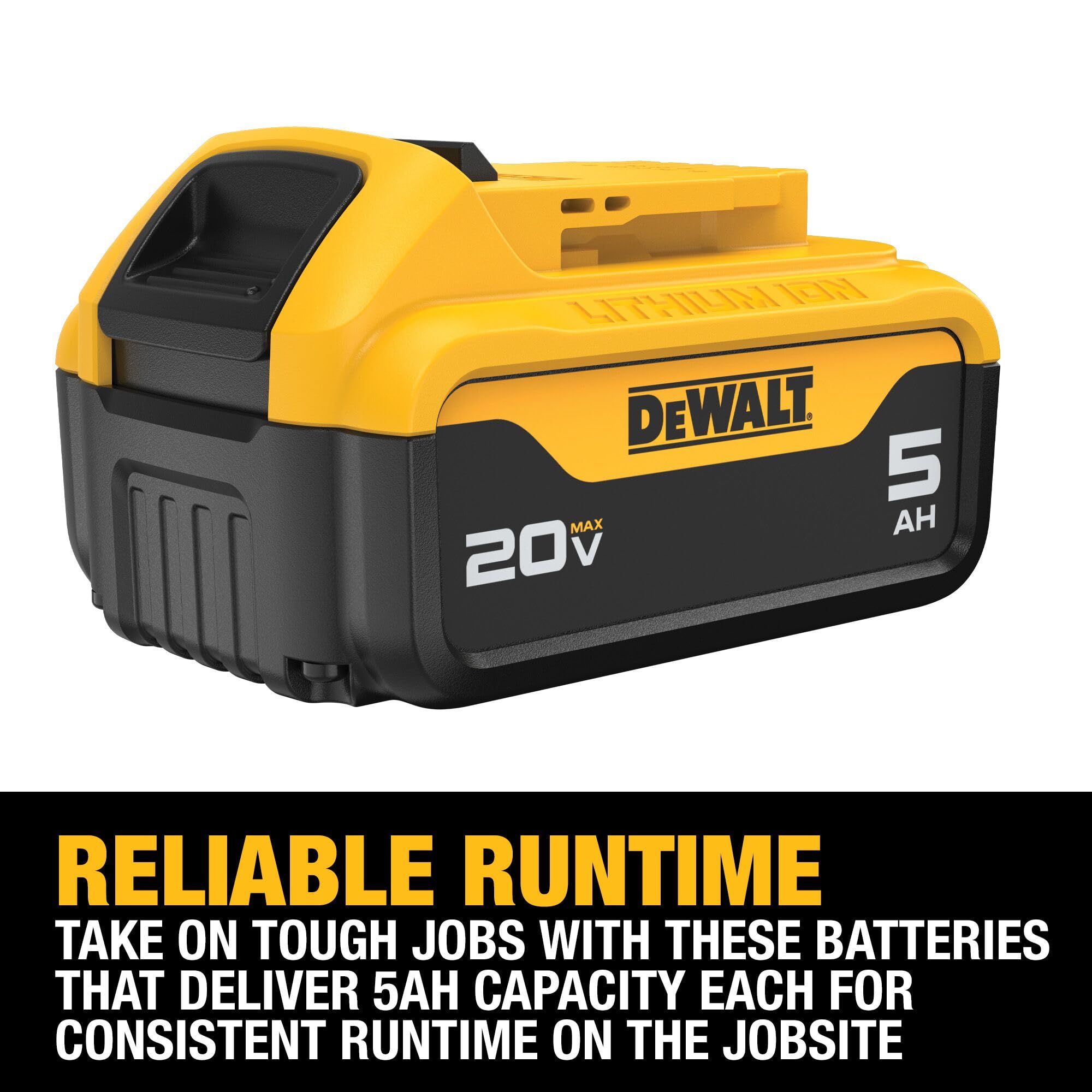 20V MAX XR DEWALT Battery, Lithium Ion, 5.0Ah (DCB205)