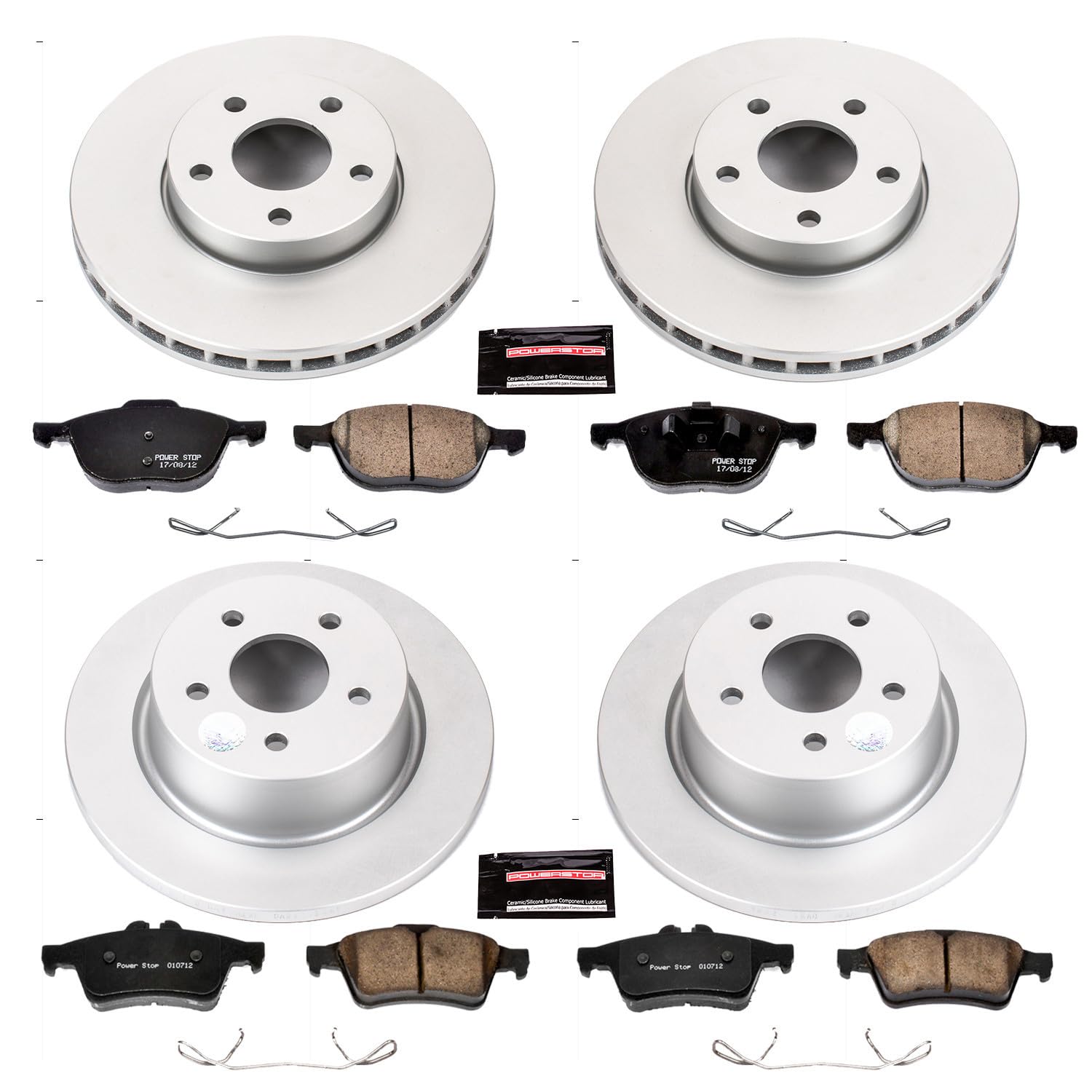 Power Stop Front and Rear CRK6397 Z17 Evolution Geomet Coated Brake Kit For Ford C-Max 2013-2018 [Model Specific]