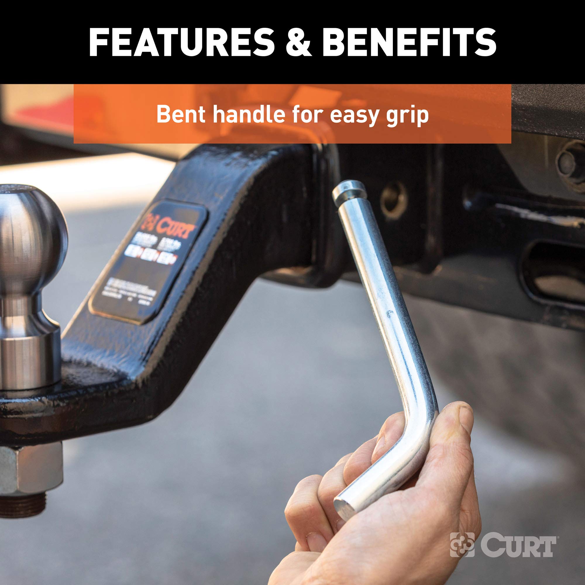 CURT Heavy-Duty 21506 Trailer Hitch Pin & Clip with Grooved Head, 5/8-Inch Diameter, Fits 2-1/2 or 3-Inch Receiver