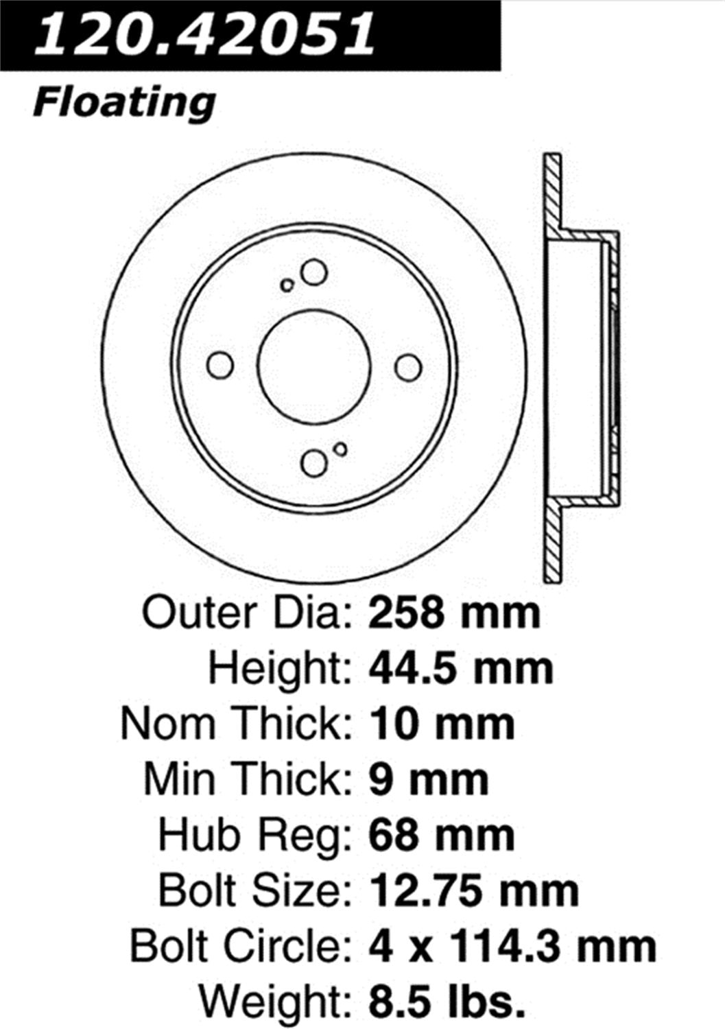 Sport Drilled/Slotted Brake Rotor StopTech 127.42051L (Rear Left), 1 Pack