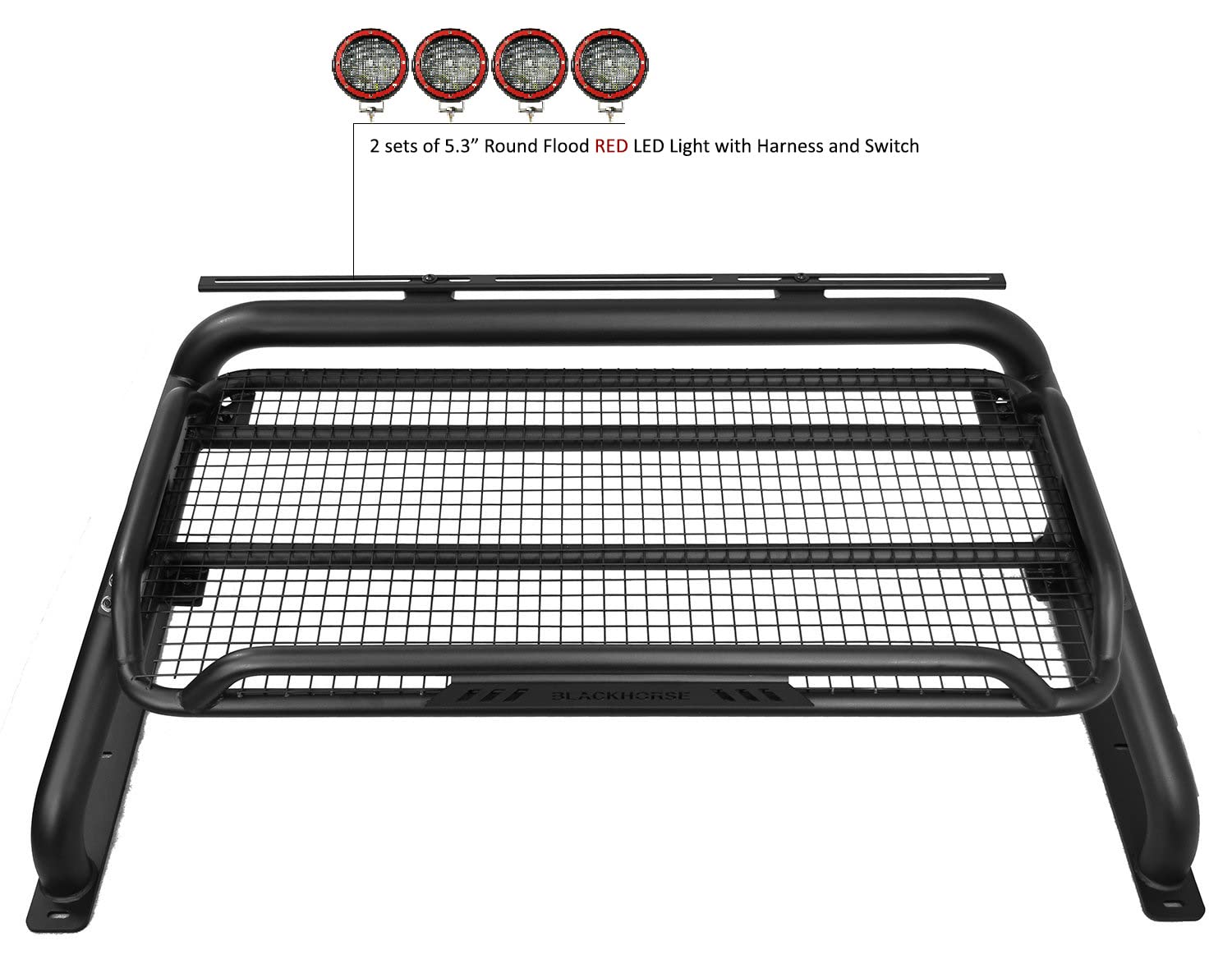Atlas Black Horse Roll Bar Kit Compatible with 2015-2023 Toyota Tacoma-ATRB-TOTAB-PLFR