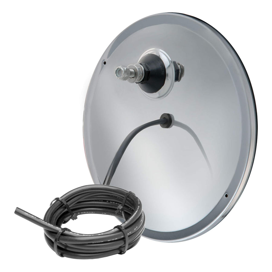 8-1/2-Inch Heated Convex Mirror Head Retrac 609946 with Plastic Ball Stud, Universal Driver or Passenger Side