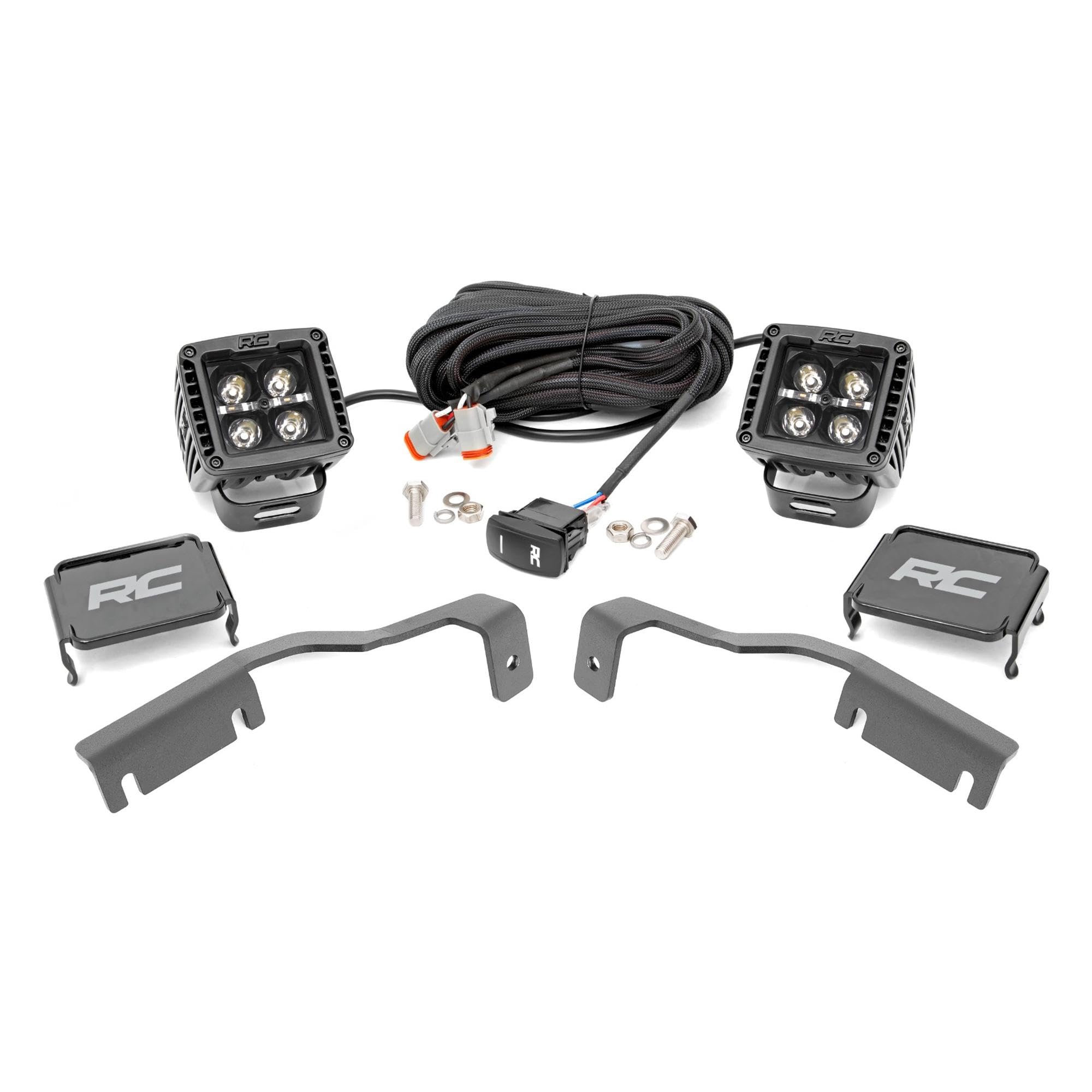Rough Country 2" LED Ditch Light Kit DRL for Nissan Frontier (2022-2024 - White DRL