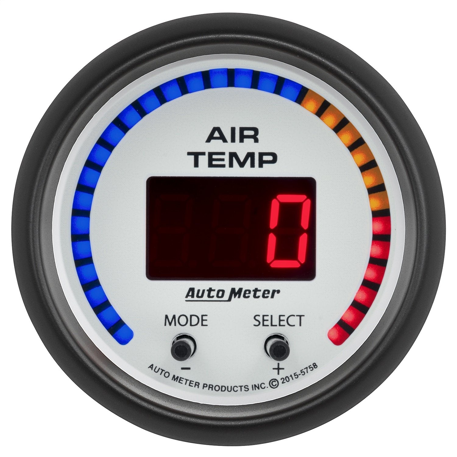 Gauge AutoMeter 5758 Air Temperature (Phantom Dual, 2 1/16", 0-300ºf, Digital, Phantom)