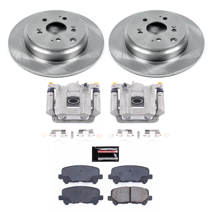 Power Stop KCOE4685B Rear Caliper Brake Kit- Brake Rotors, Ceramic Brake Pads and Brake Calipers For Honda Pilot 2009-2011 [Model Specific]