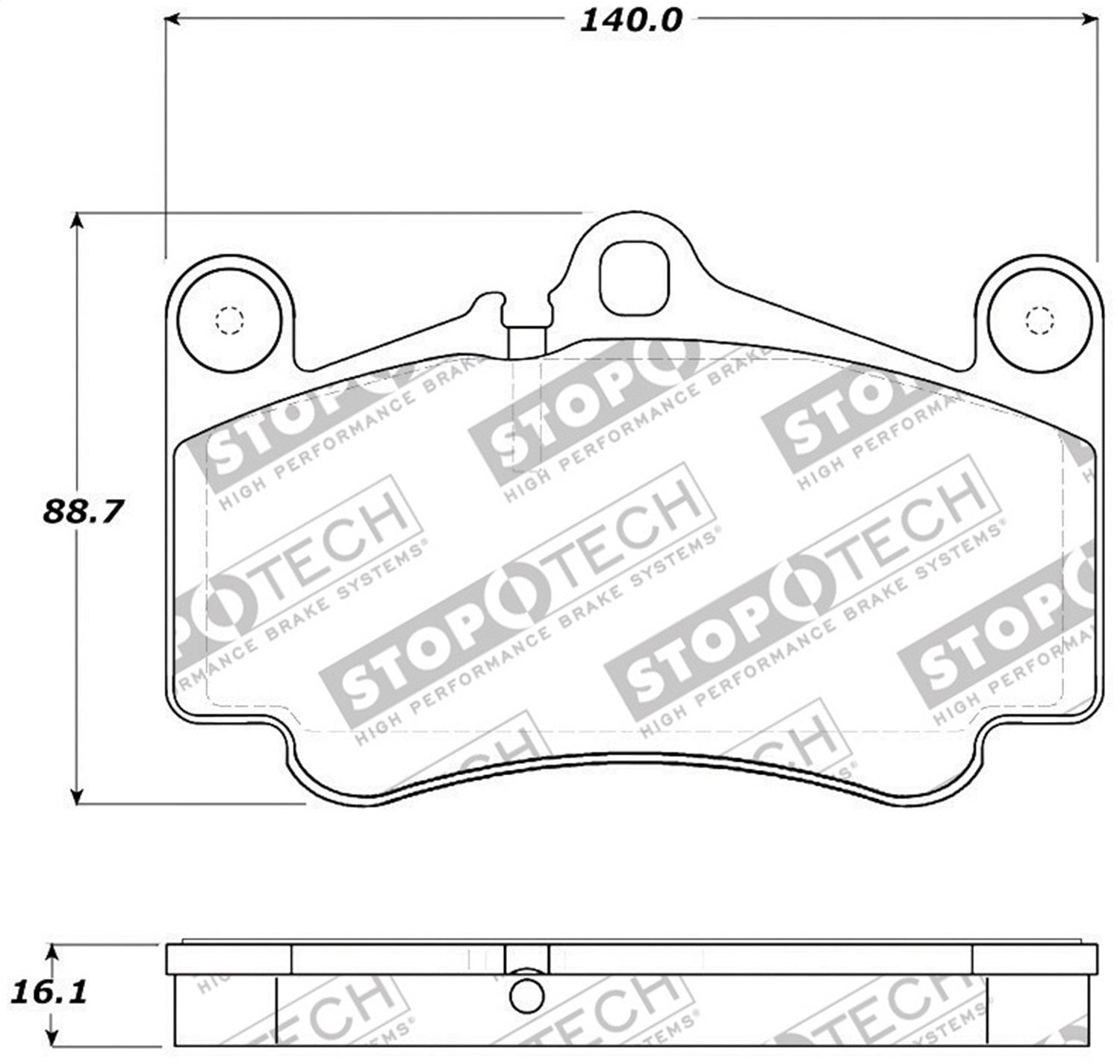 Front StopTech 308.09160 Brake Pads with Shims Street
