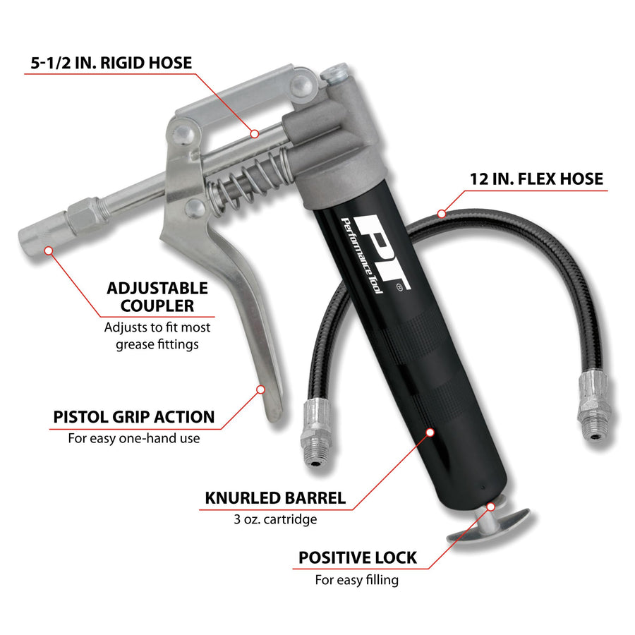 3 oz. Grease Gun Performance Tool W54197 w/ Flex Hose