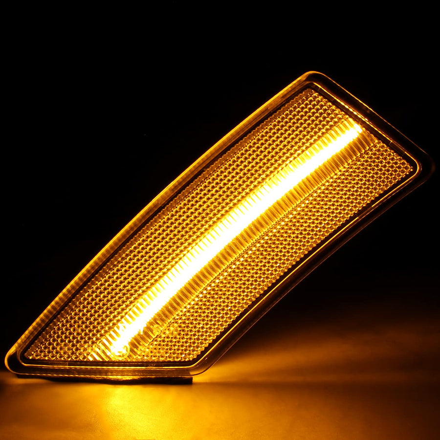 2PC LED Side Marker Lights 2019-2021 Ford Ranger (Chrome Housing/Clear Lens)