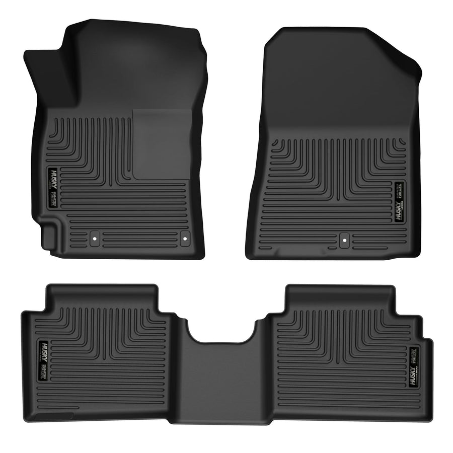 Husky Liners Floor Mats Weatherbeater | Fits 2019-2024 Kia Forte | Front & 2nd Row, 3-pc Black - 95261