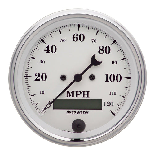 AUTO METER Old TYME 1680 White Electric Programmable Speedometer,3.375 in.