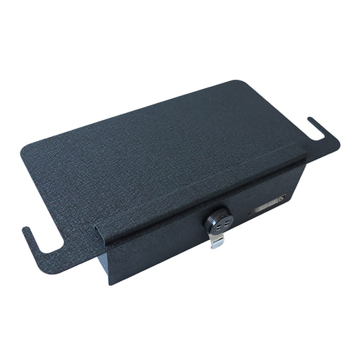 Under Seat Storage Console Safe Black Horse, Black Gun Box Organizer, with 4 Digit Combination Resettable Lock Compatible with 2021-2023 Tesla Y-UASTY01