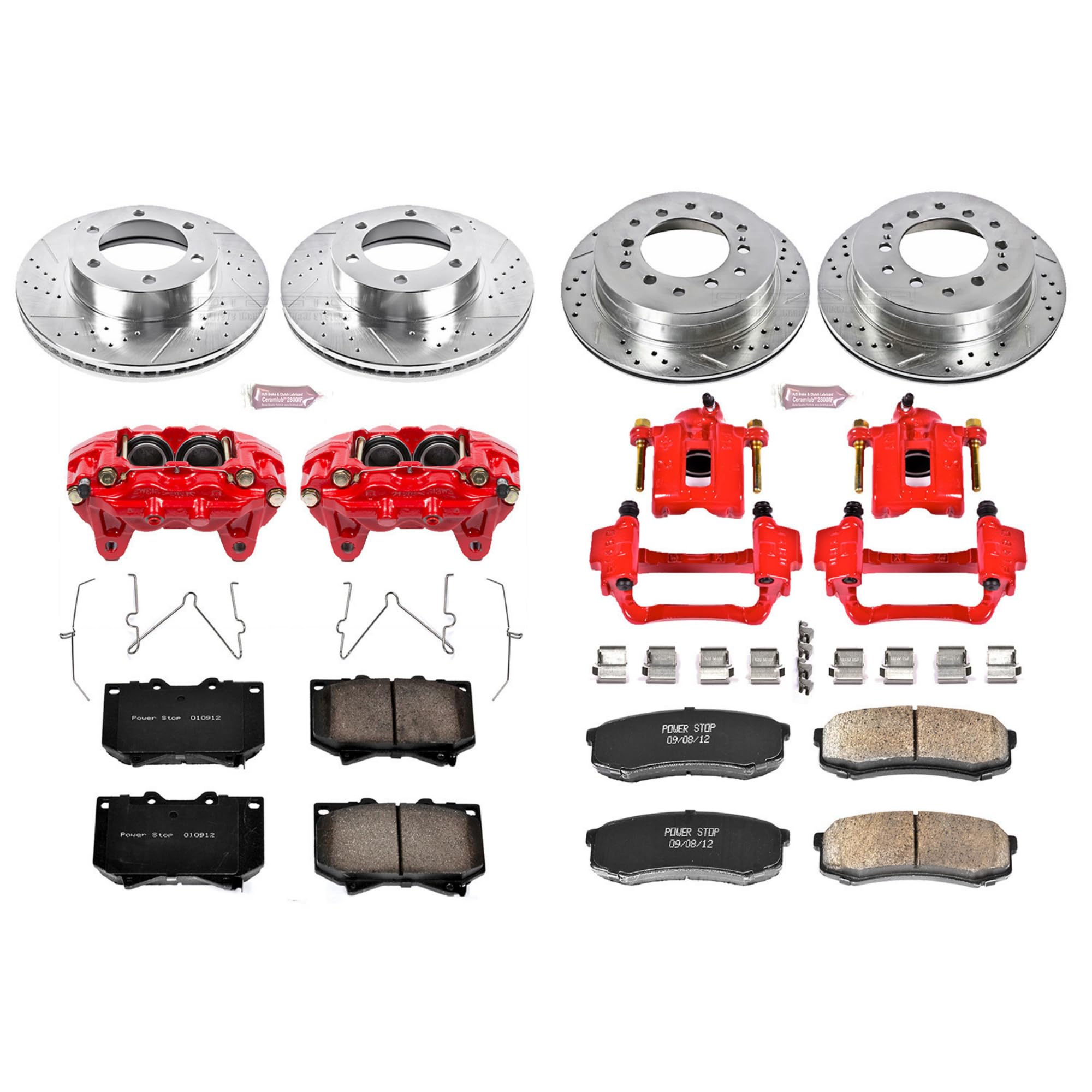 Z23 Power Stop (KC2756) Evolution Sport Brake Kit with Calipers, Front and Rear For Toyota Sequoia 2001-2002 [Model Specific]