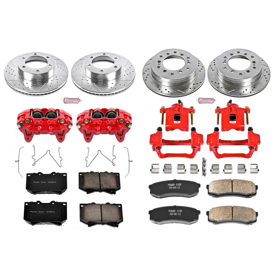 Z23 Power Stop (KC2756) Evolution Sport Brake Kit with Calipers, Front and Rear For Toyota Sequoia 2001-2002 [Model Specific]