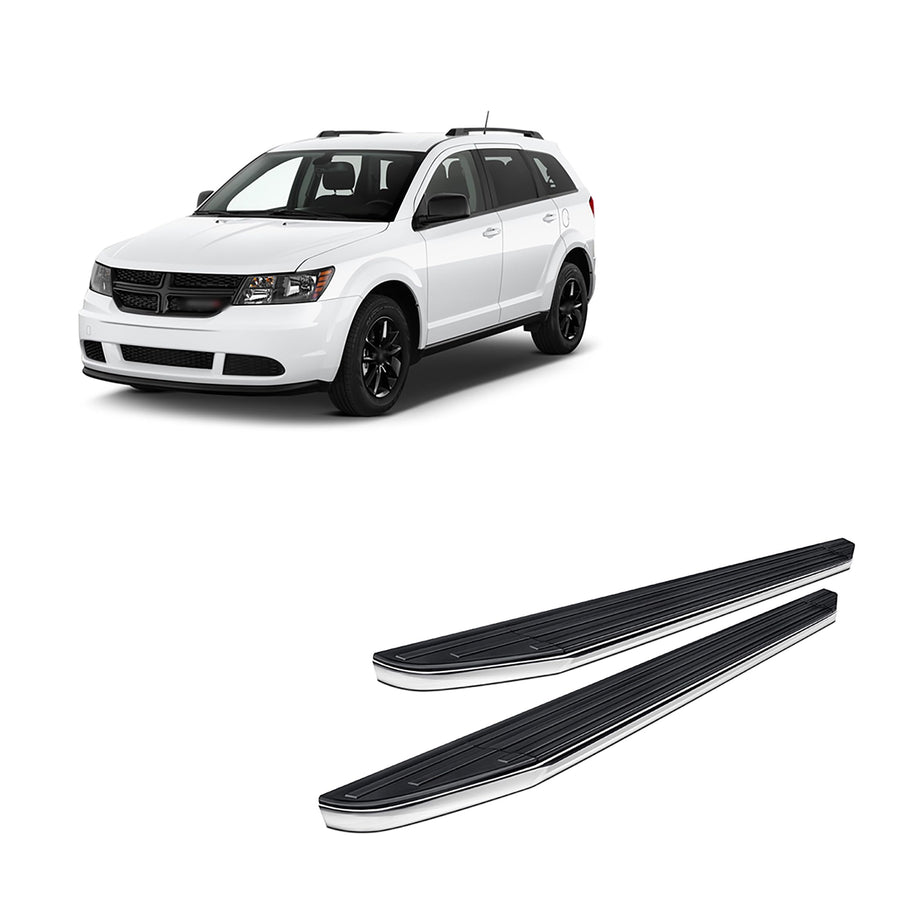 Premium Black Horse Running Boards Compatible with 2009-2020 Dodge Journey-PR-DGJO