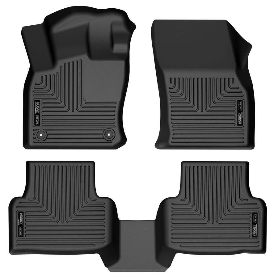 Weatherbeater Husky Liners Floor Mats | Fits 2022-2026 Volkswagen Taos | Front & 2nd Row, 3-pc Black - 95251