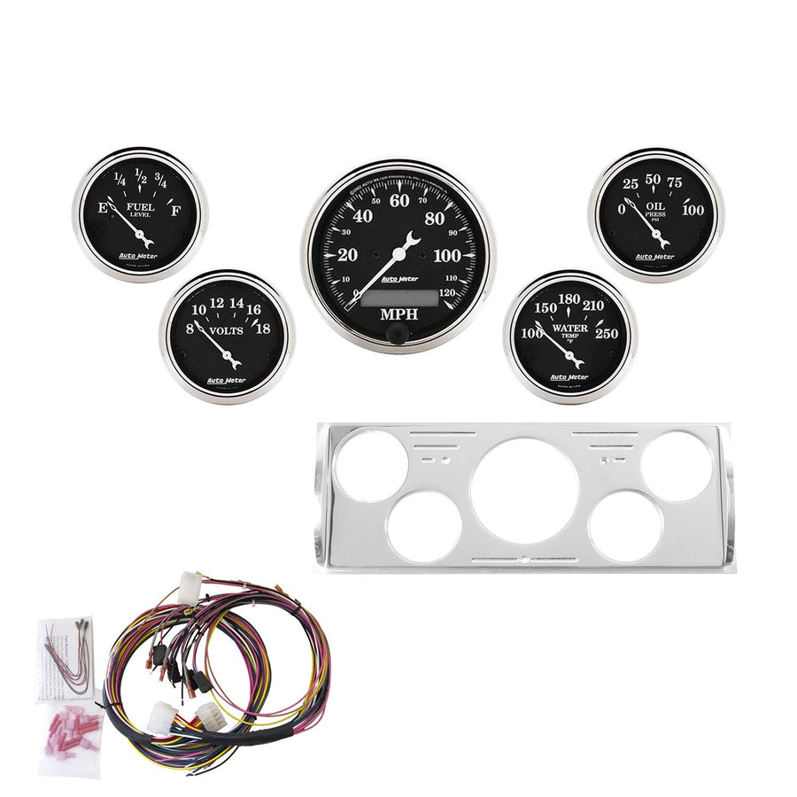 Gauge Kit AutoMeter 7057-OTB, 5 Pc, Chevy Truck 40-46, Mph/Fuel/Oilp/Wtmp/Bat, OTB