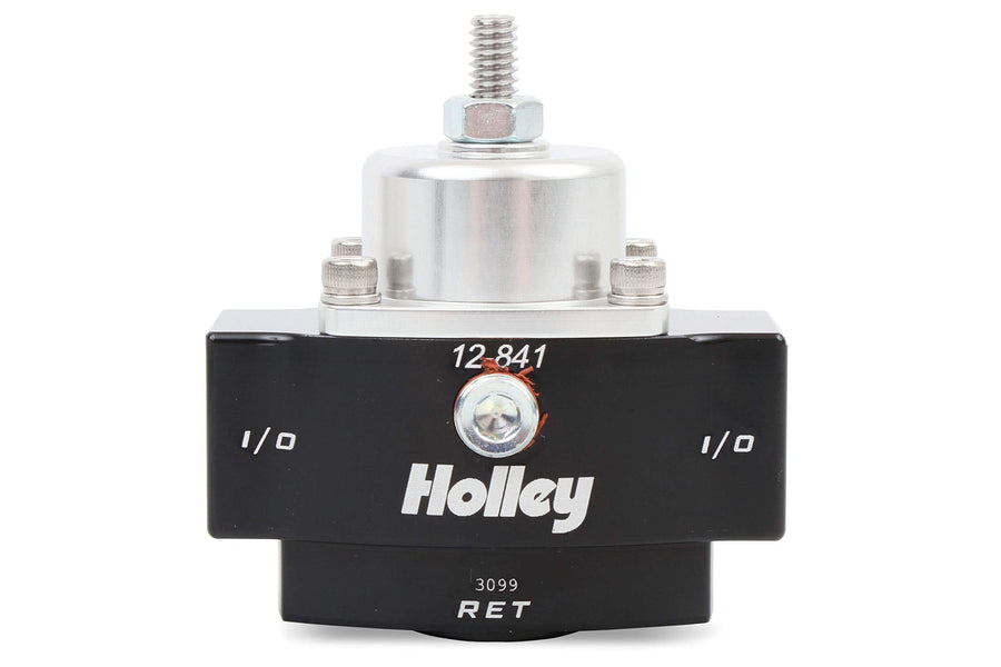 12-841 Holley 4.5-9 PSI Adjustable Bypass Billet Fuel Pressure Regulator with 3/8" NTP Ports