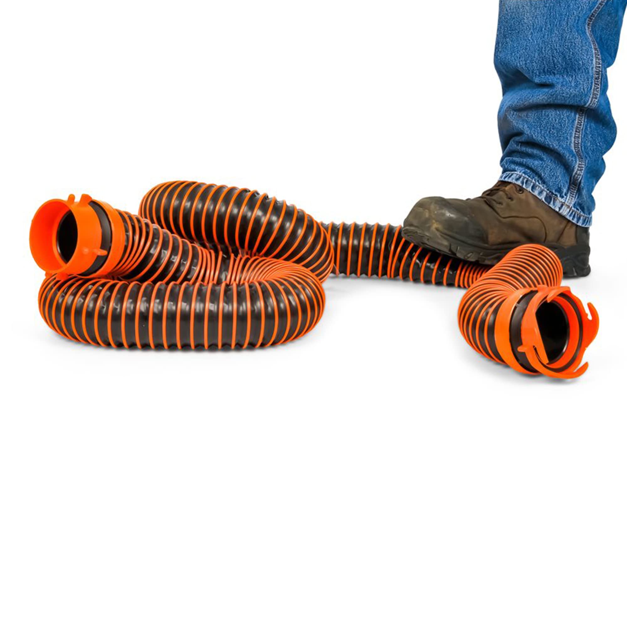Camco 10-Foot RhinoEXTREME RV/Camper Sewer Hose Kit | Features TPE Technology for Abrasion Resistance and Crush Protection | Includes Pre-Attached Rhino Swivel Fittings (39863)