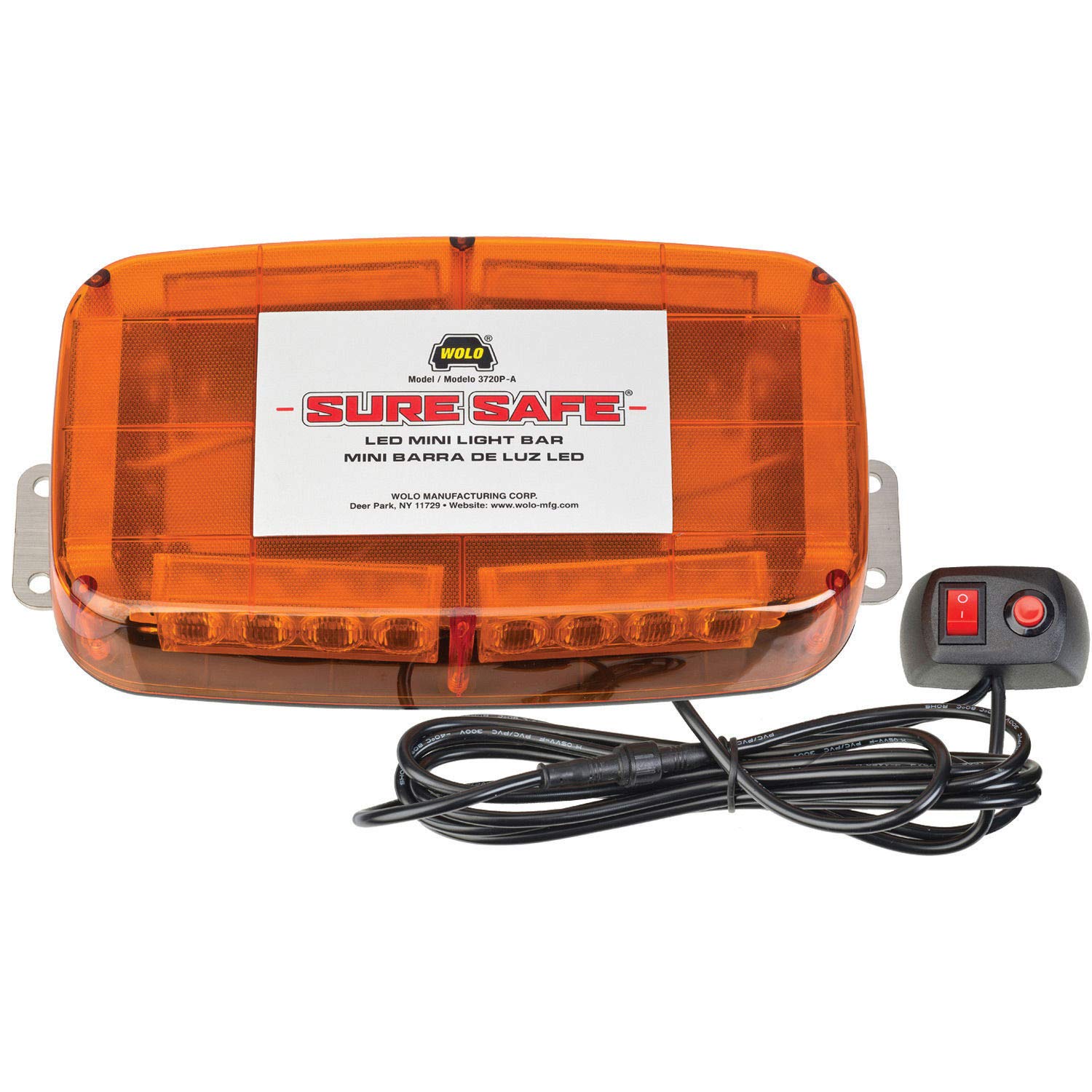 Wolo Sure Safe 12-Volt 3720P-A Emergency Light, Permanent Mount with GEN 3 Technology - Amber Lens