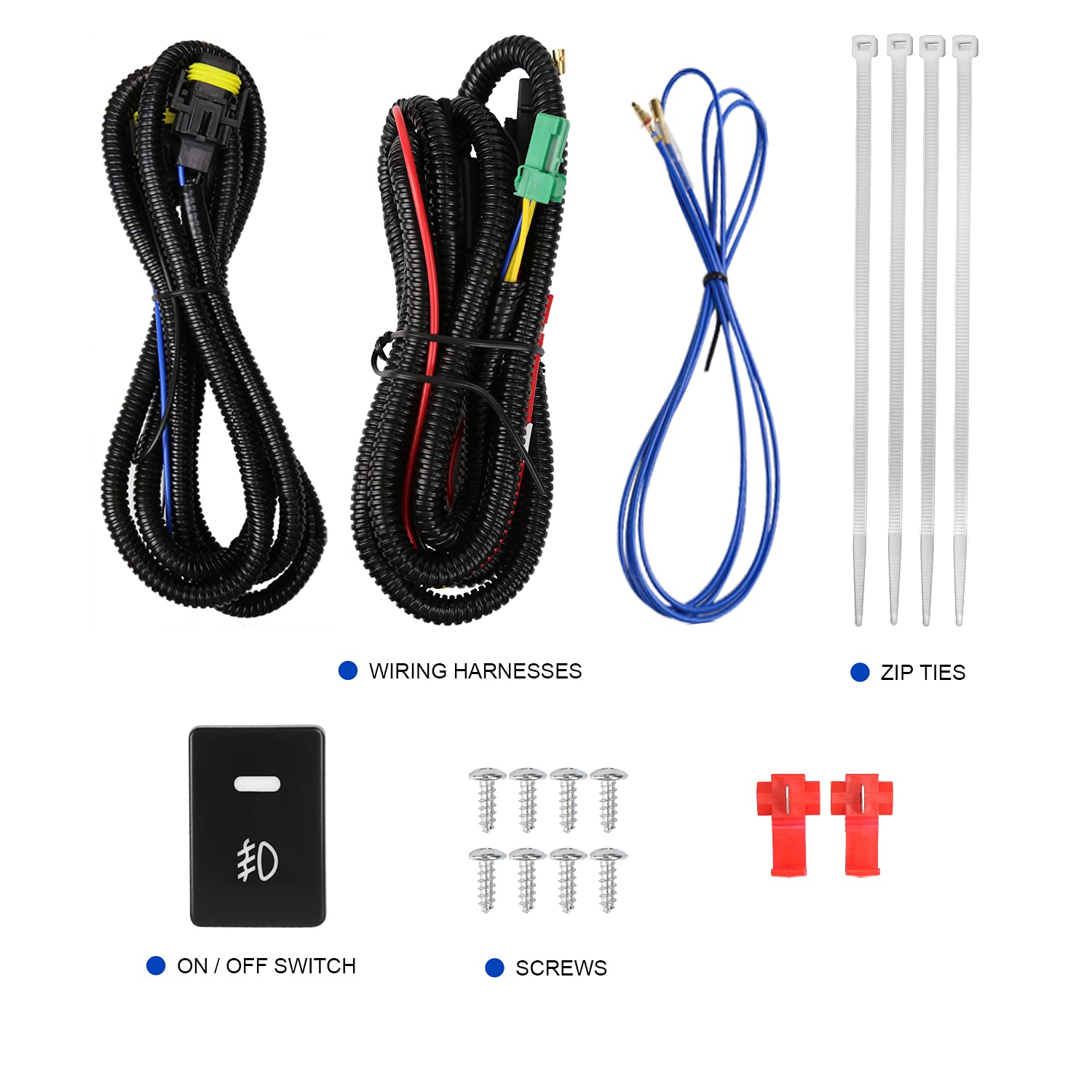 Fog Lights SPEC-D TUNING + Wiring Kit + Switch Compatible with 2014-2016 Toyota Corolla, L+R Pair Assembly